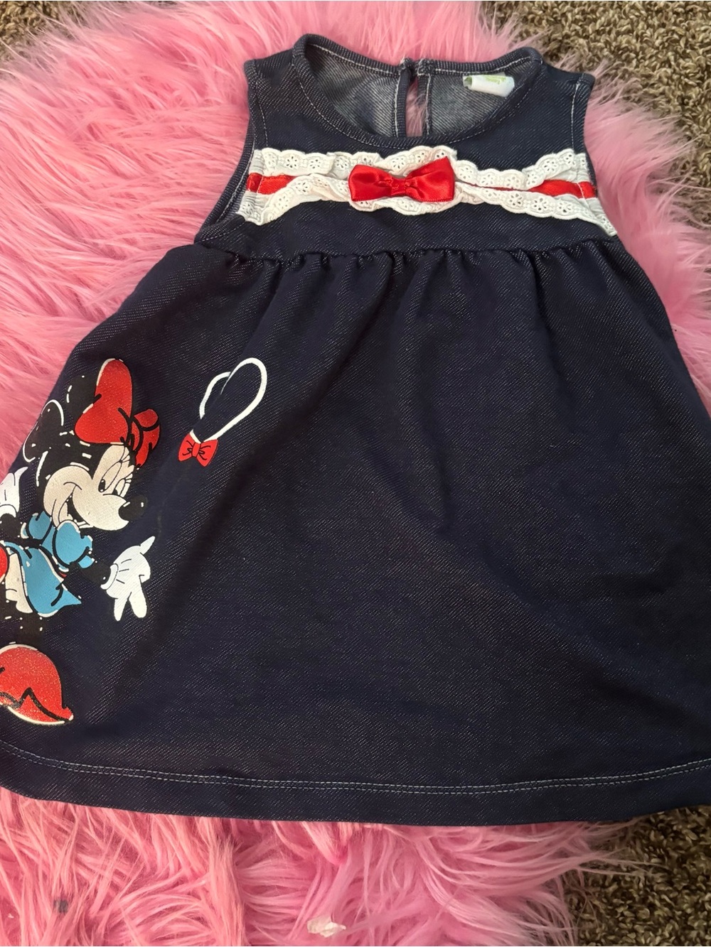 Disney Baby Minnie Mouse Faux Denim Dress 6–9M